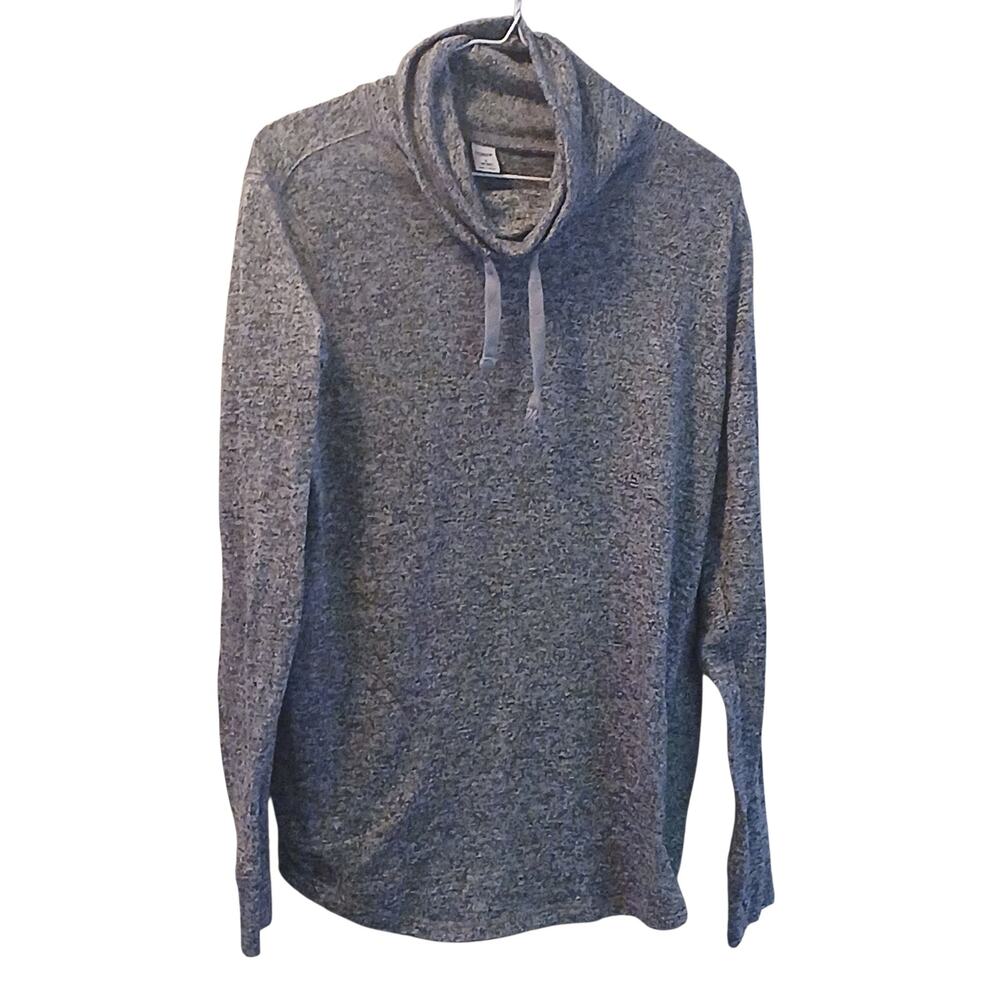 OLD NAVY ACTIVE GO-DRY PULLOVER DRAWSTRING COWL NECK POCKETS GRAY MED